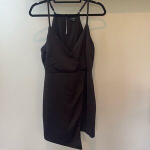 Lulus black satin dress
